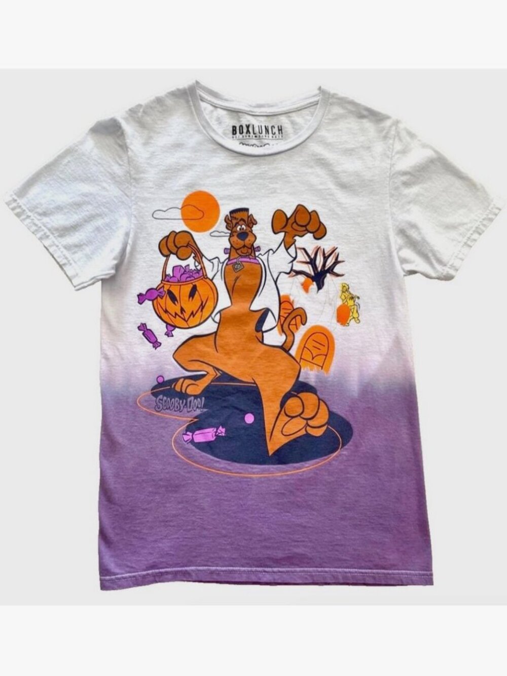 BOXLUNCH SCOOBY DOO TIE DYE HALLOWEEN TRICK OR TREAT FRANKENSTEIN TEE T-SHIRT XS